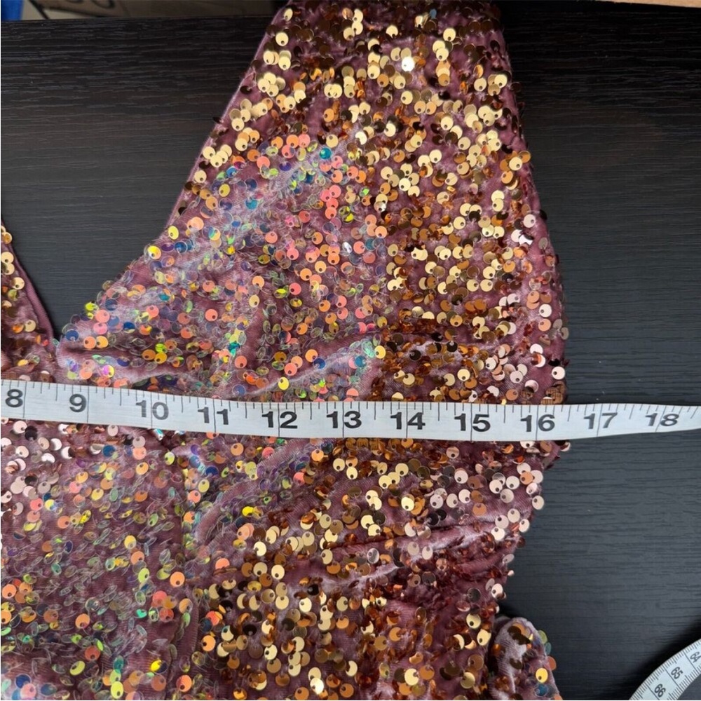 Free People Multicolor Sequin Backless Halter Dress - Pink, Gold, Blue - Picture 4 of 9